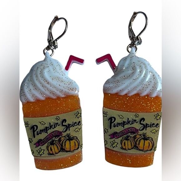 Betsey Johnson pumpkin spice earrings - Picture 1 of 5